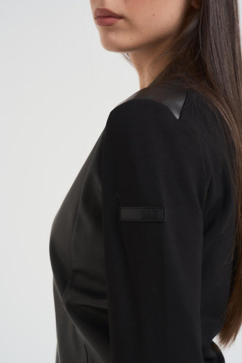 Giacca da donna in tessuto effetto pelle nera - 5