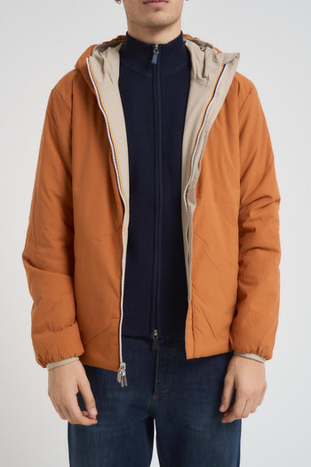 Giubbotto uomo double face beige e arancione - 7