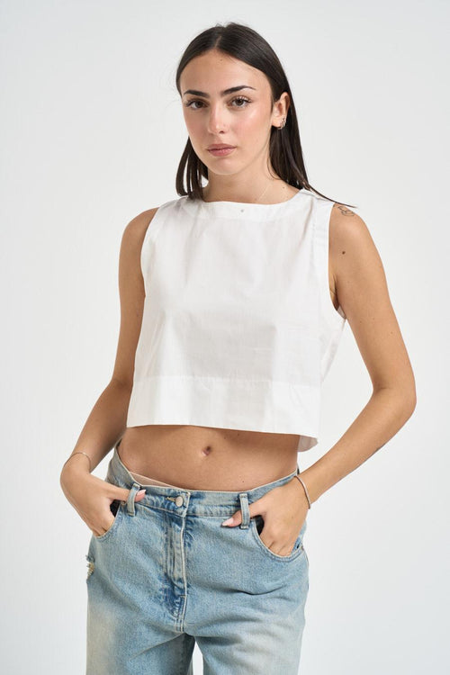 Top donna cropped bianco - 1