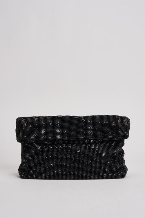 Pochette donna con strass nera - 1