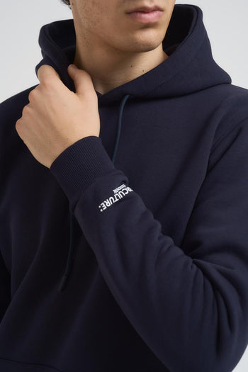Felpa uomo blu con cappuccio - 3