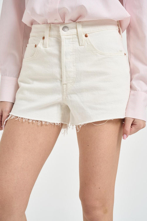 Shorts donna 501 in denim bianco - 2