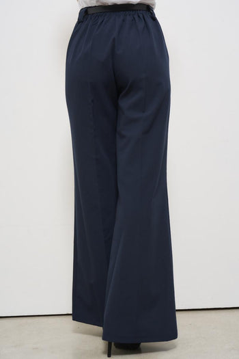 Blue women's trousers with belt - 5