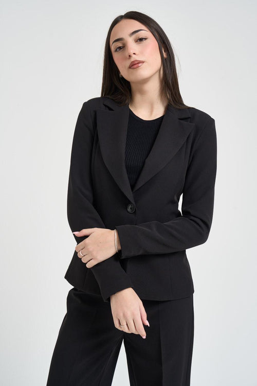 Giacca donna monopetto nera - 2