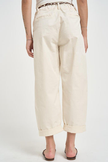 Pantalone donna bianco burro - 4