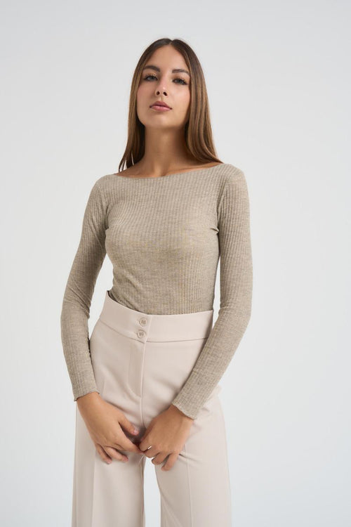 Maglia donna beige