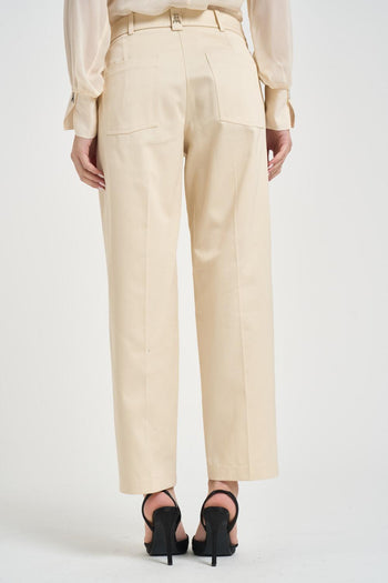 Pantalone donna dritto panna - 3