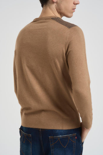 Maglia uomo girocollo cammello - 3