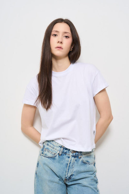 T-shirt donna girocollo bianca
