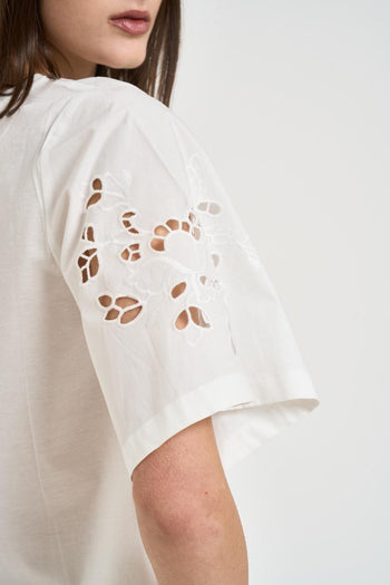 T-shirt donna girocollo bianca - 4