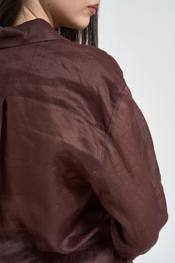 Camicia donna semitrasparente marrone - 6