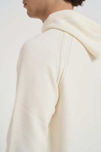 Felpa uomo in maglia panna - 5
