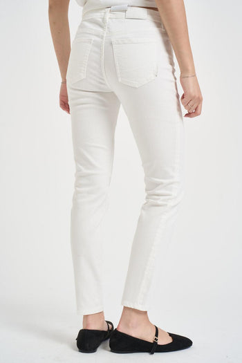 Jeans donna slim fit in denim bianco - 4