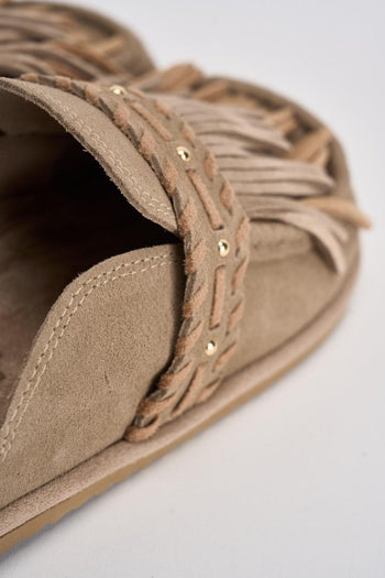 Sabot donna beige in suede - 8