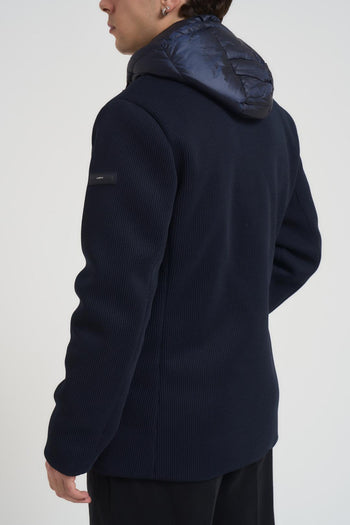 Cappotto uomo con pettorina in nylon blu - 5