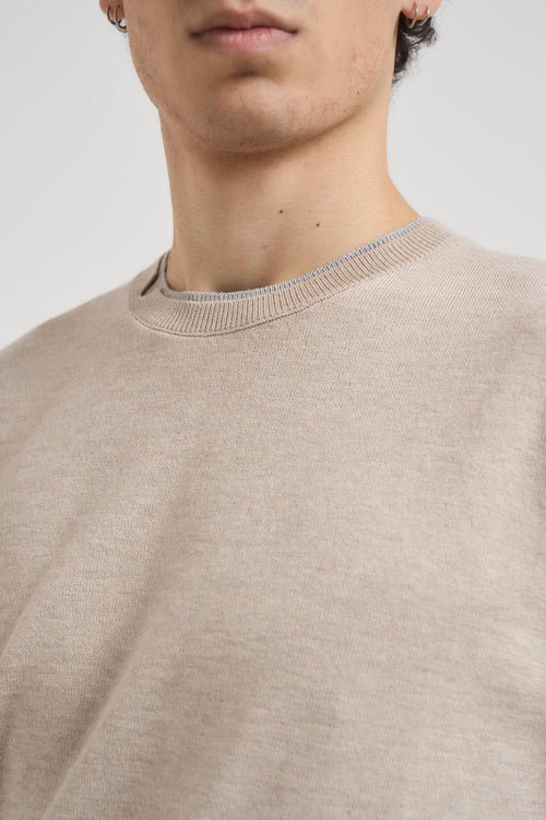 Maglia uomo girocollo beige - 2