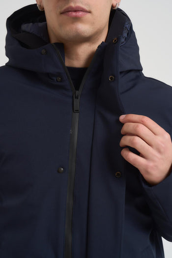 Giubbotto uomo con cappuccio blu notte - 7