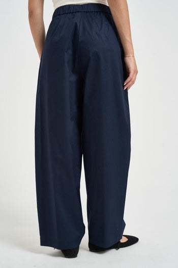 Pantalone donna barrel fit blu navy - 4