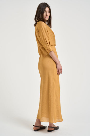 Abito donna scollo a V ocra - 6