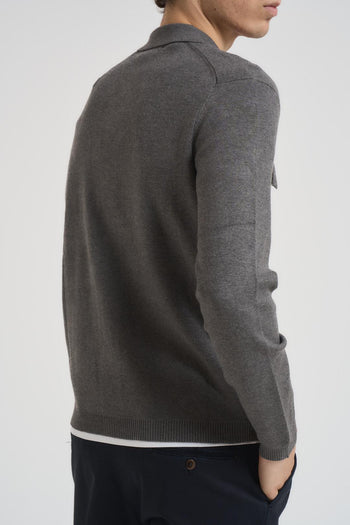 Cardigan in maglia uomo grigio - 4