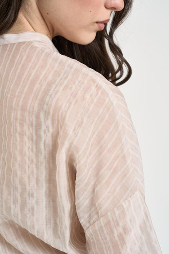 Camicia donna burro a righe sottili - 4