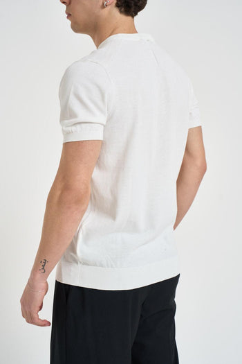 T-shirt uomo girocollo in maglia bianca - 4