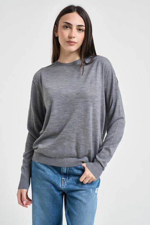 Maglia donna girocollo grigia - 1