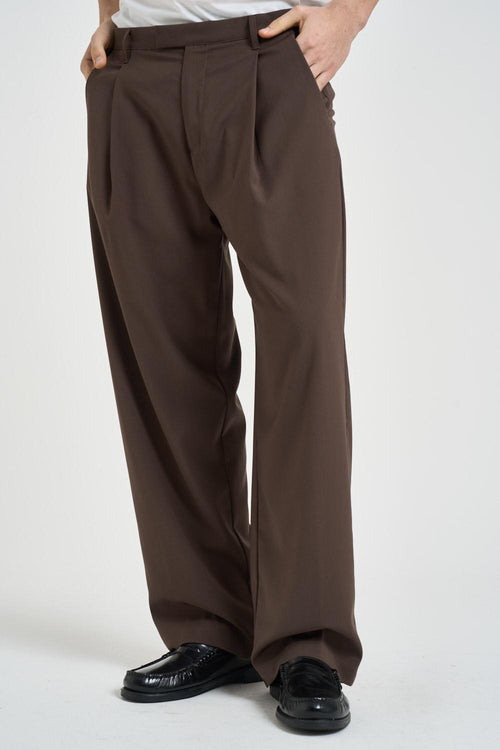 Pantalone uomo gamba ampia moro