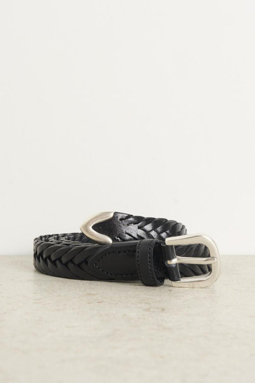 Black Braided Men's Belt - 1