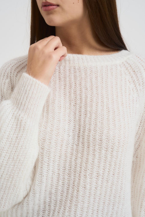 Maglia donna scollo a barchetta bianca - 2