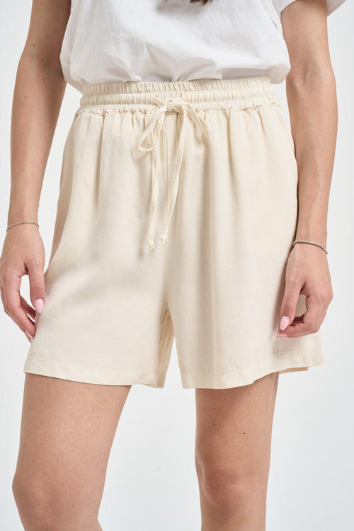 Shorts donna con coulisse burro