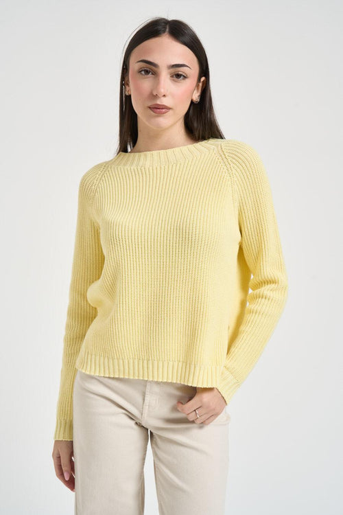 Maglia donna con spacchi gialla