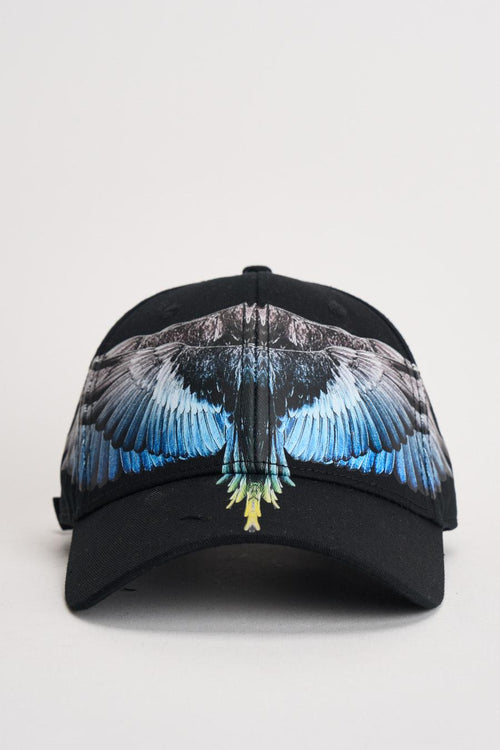 Cappello uomo con stampa nero