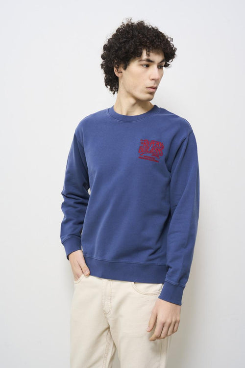 Men's blue crewneck sweatshirt - 2