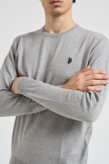 Maglia uomo girocollo cotone e cashmere grigio - 3