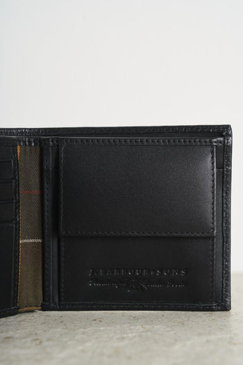 Portafoglio uomo nero con logo impresso - 6
