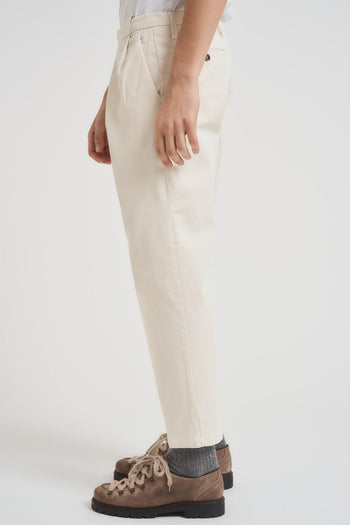 Pantalone uomo con pinces panna - 3