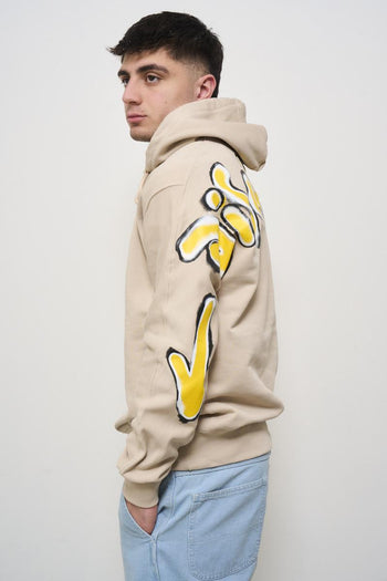 Felpa uomo con cappuccio beige - 3