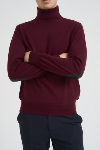 Maglia uomo collo alto bordeaux - 7