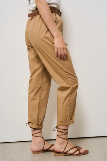 Pantalone donna regular cammello - 4