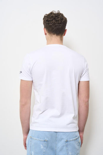 T-shirt uomo girocollo bianca con stampa - 4