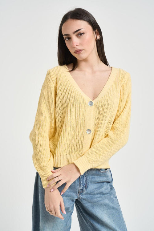 Cardigan donna giallo - 2