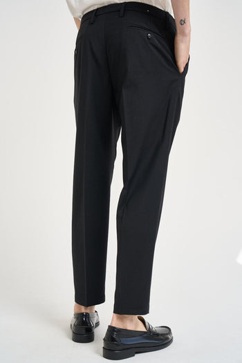 Pantalone uomo con pinces nero - 4