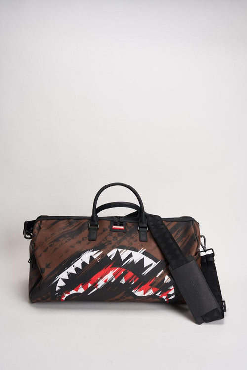 Borsone con stampa Smeared Grunge marrone