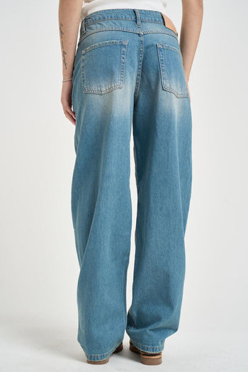 Jeans donna loose in denim medio - 3