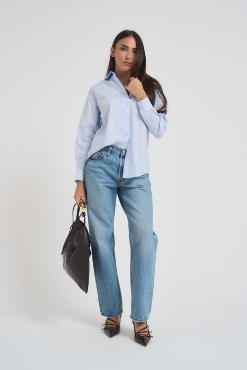 Camicia donna celeste