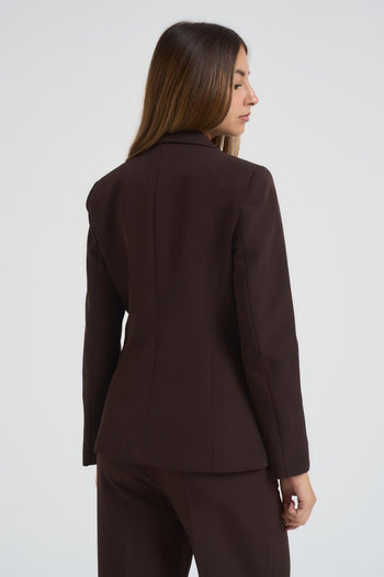 Giacca donna monopetto marrone - 6