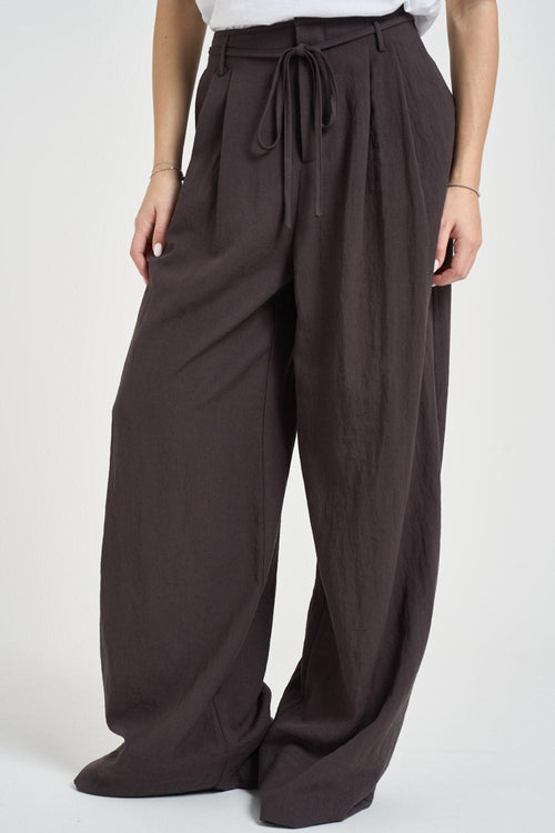 Pantalone donna a palazzo marrone - 2