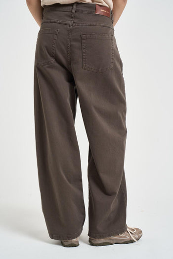 Jeans donna balloon marrone - 3