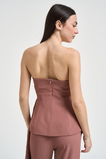 Completo donna top e pantalone malva - 4